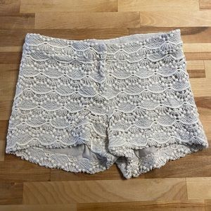 Cream Lace Shorts